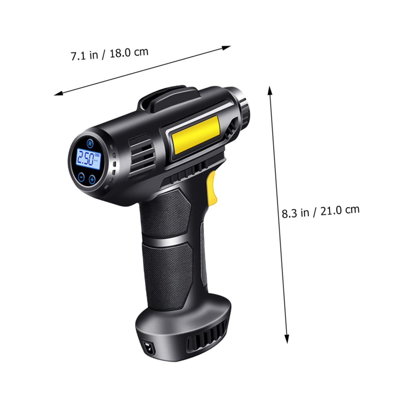 SOLUSTRE 1zestaw Bezprzewodowa Pompa Powietrza Do Opon Samochodowych Przenośny Kompresor z Wyświetlaczem Cyfrowym Ładowany Przez Usb Idealny Do Samochodów Motocykli i Sprzętu