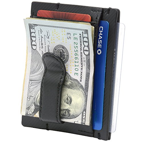 Alpine Swiss Double Diamond Mens RFID Money Clip Front Pocket Wallet Cordoba Black