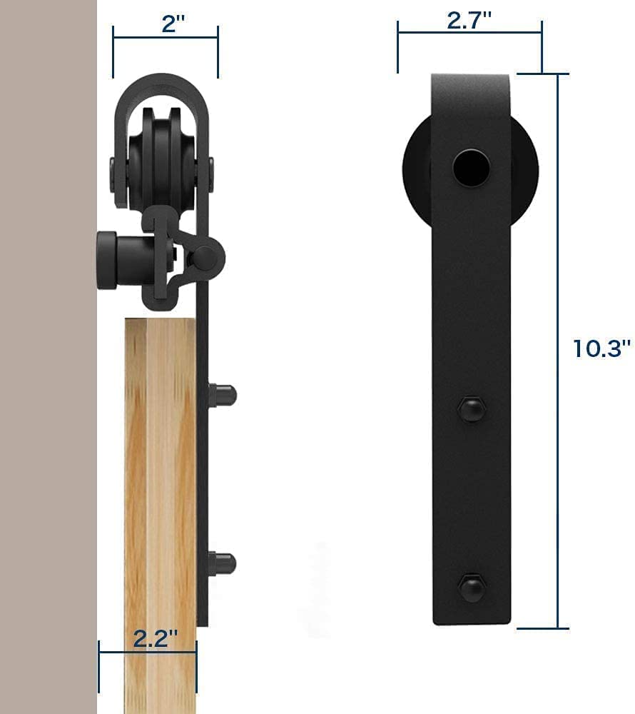 WOLFBIRD 183cm/6ft Sliding Door Hardware Kit, Accessories for Sliding Doors The Rail Kit for Barn Door Style 1 - Image 4