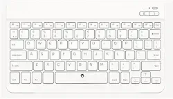 Teclado Sem Fio Bluetooth, Compatível com Diversos Dispositivos, Notebooks, Tablets, Smart TVs (Branco)