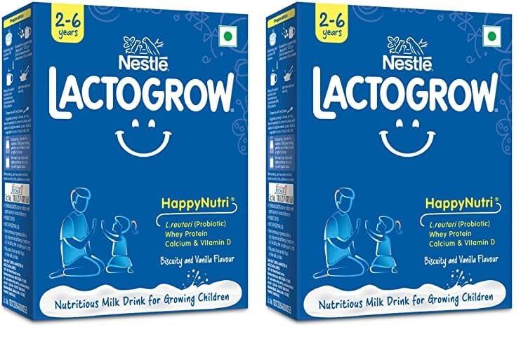 Nestle LACTOGROW Nutritious Milk Drink Powder | Biscuity Vanilla Flavour (2-6 Years), (Pack Of 2), 800g, Bag-In-Box Pack (B0CKLNQ5Q2) Amazon Price History, Amazon Price Tracker