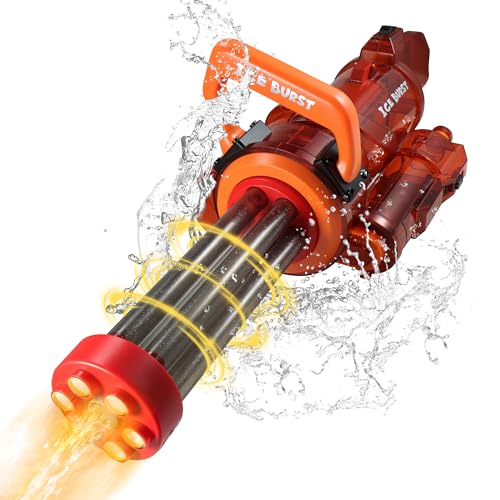 Gatling Electric Water Gun with LED, Backpack, 28-32ft Range