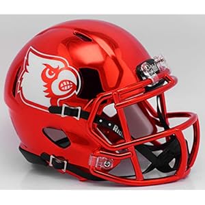 Riddell NCAA Louisville Cardinals Unisex Louisville Cardinals Helmet Replica Mini Speed Style Chrome Alternatehelmet Replica Mini Speed Style Chrome Alternate, Team Colors, One Size