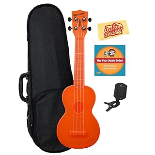 Kala Ka-sw Waterman ukulélés Bundle w/ Hard Case orange fluo - Les Beatles, Paul McCartney, John Lennon, RIngo Starr, George Harrison