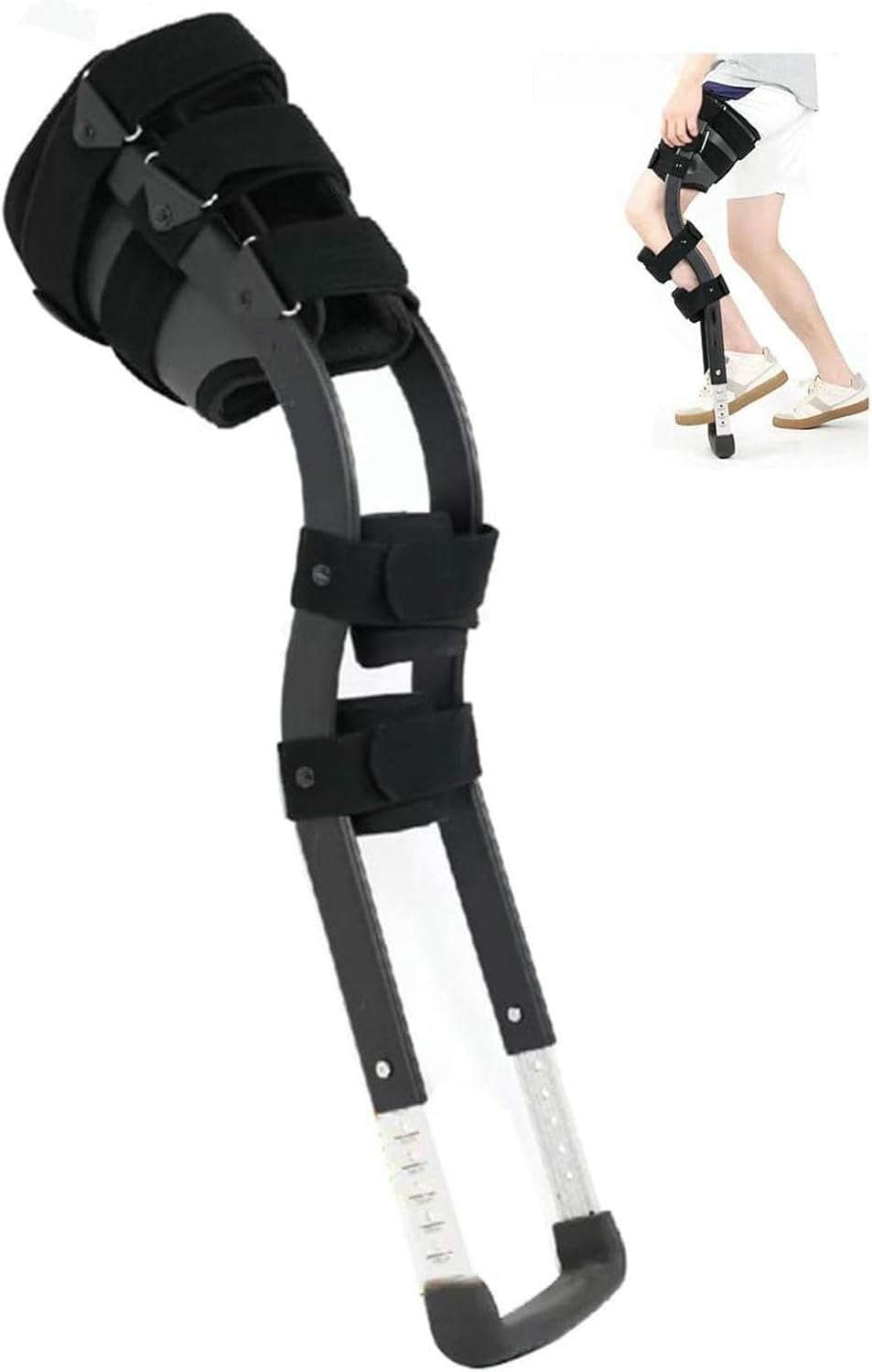 LASDERTV Heavy Duty Hands Free Knee Crutch - 300kg/660lbs Load Rating, Built for All Body Types, Ensures Safety and Durability