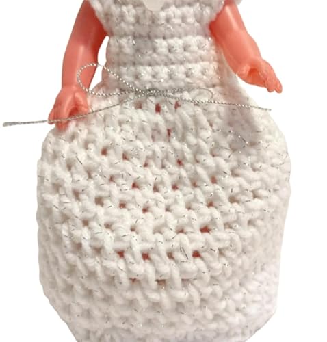 Miniatura 2 de Fashion Doll Sparkle White Wedding Angel Holidays Crochet Handmade