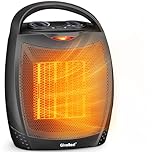 Portable Electric Space Heater with Thermostat, 1500W/750W Safe & Quiet Ceramic Heater Fan, Heat Up 200 sq. Ft for Office Room Desk Indoor Use (Black)