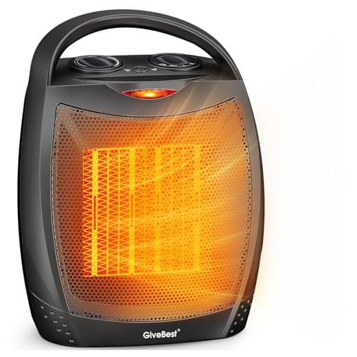 Portable Electric Space Heater, 1500W/750W Ceramic Heater with Thermostat, Heat Up 200 Square Feet in Minutes, Safe and Quiet for Office Room Desk Indoor Use ( Black )