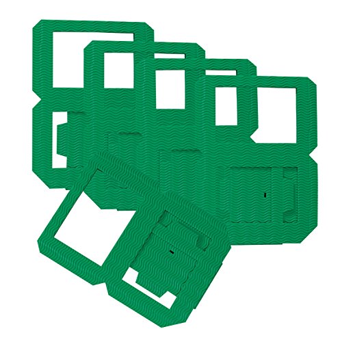 folia 9851/5 - Laternen Rohlinge, Laternenzuschnitte aus Wellpappe, 5 Stück, grün, 13,5 x 13,5 x 18 cm, zum Zusammenstecken ohne Kleber, ideal für individuelle Laternen oder Tischlichter