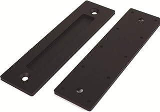 8.66Inches Flush Sliding Barn Door Handle Heavy Duty Finger Pull Handle for Sliding Barn Door Cabinet Closet Drawers Free of Sharp Edge with Rectangular Plate,Matt Black Finish