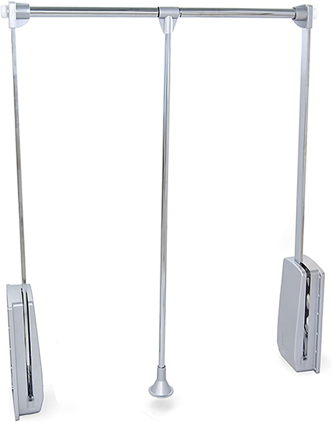 Emuca - Pull Down Hanging Rail for Wardrobe, Adjustable Width 830-1150 mm, Chromed