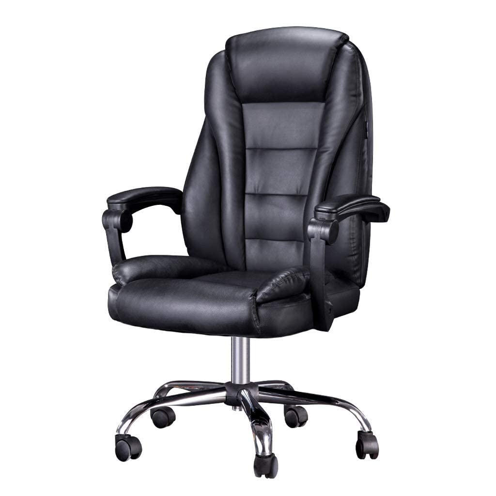 DameCoComputer Chair Home Office Chair Swivel Chair Reclining Chair Backrest Business Executive Chair Boss Chair (Color : Black) interesting