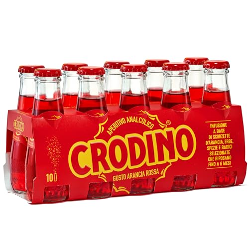 Crodino Arancia Rossa - Aperitivo Analcolico Pronto da Bere, 10 Bottigliette da 10 cl