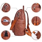 ECOTISH Women PU Leather Backpack Waterproof Casual laptop bag School Shoulder Bag for Ladies (brown) - Image 5