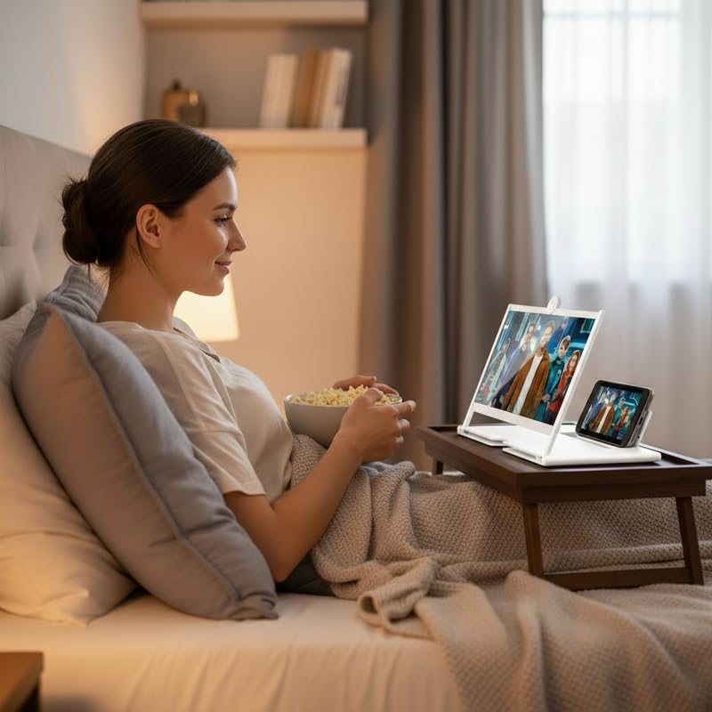 Drumstone {Exclusive 2+2 Year Warranty) 12 Inch Mobile Screen Amplifier HD Display Magnifier with Foldable Stand for Movies Videos Gaming – 𝐖𝐇𝐈𝐓𝐄-image-12