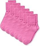 Jefferies Socks Little Girls' Seamless Turn Cuff Socks (Pack of 6), Bubblegum, X-Small, Bubblegum...