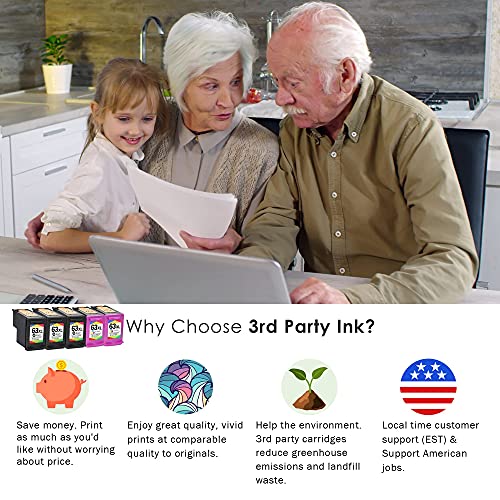 Limeink 5 Remanufactured Ink Cartridge 63Xl 63 Xl High Yield For Hp Envy 4512 4520 Deskjet 3632 2130 2132 1110 3636 3637 1112 3630 3634 Officejet 3830 3833 4650 4652 4655 5255 5258 Printer Black Color #TOP1