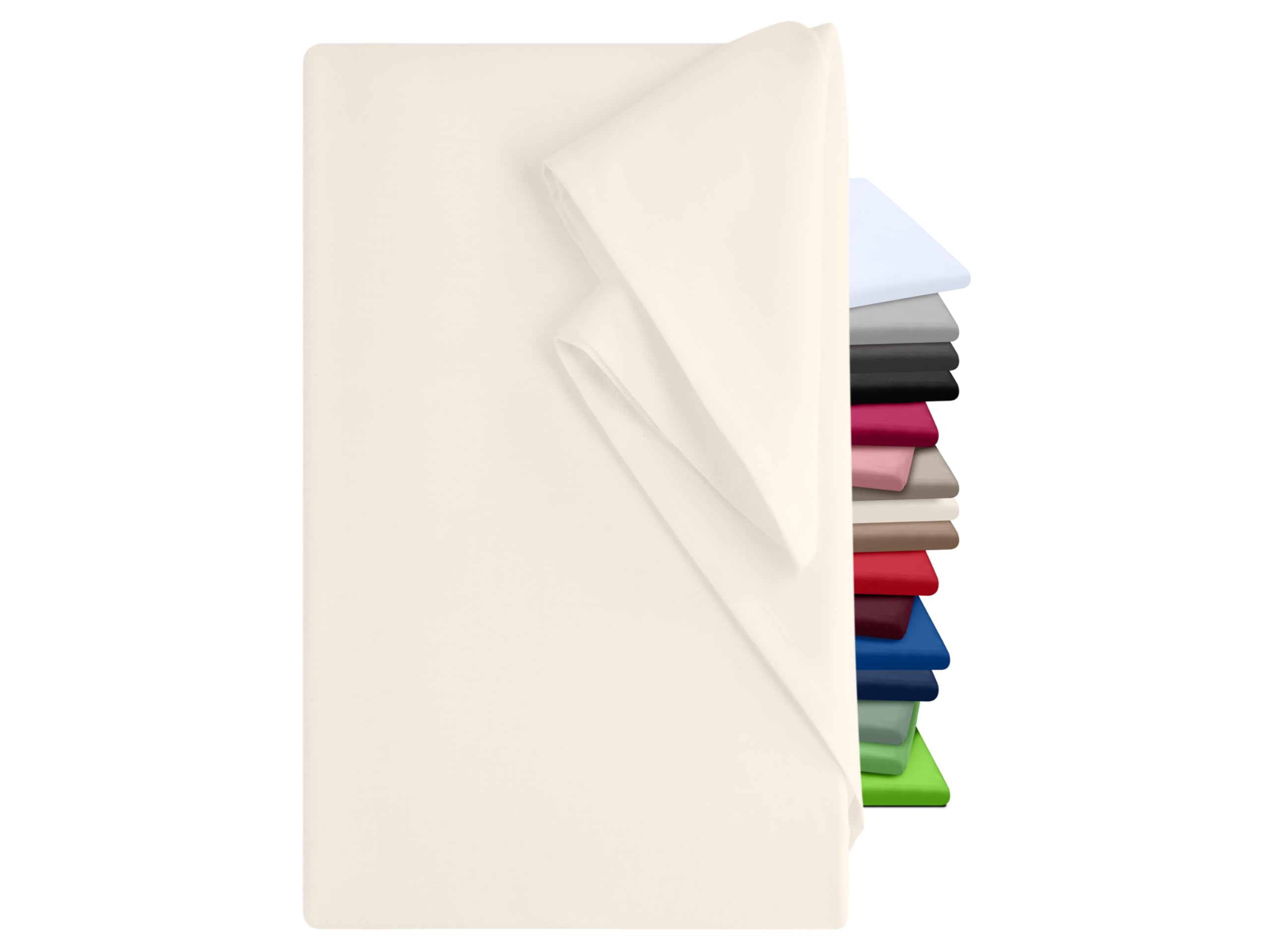 Bed sheets – 100% Cotton – 5 colours – 3 sizes - sheet without elastic, natural, ca. 240 x 275 cm — image 1