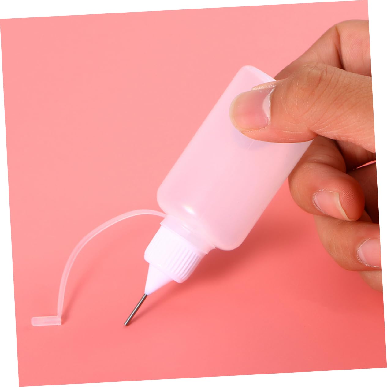 Botella Exprimible de Pegamento Aguja de Precisión para Proyectos Diy, 30 Ml, Plástico Blanco y Acero Inoxidable, Paquete de 15 Piezas para Manualidades