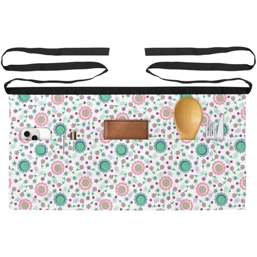 Tablier court de chef lot de 3 demi-tablier cuisine restaurant bistrot rose bleu