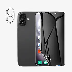 Película De Cerâmica Fosca Privacidade Anti Spy Tela Toda Para iPhone + Película Lente de Câmera (iPhone 16)