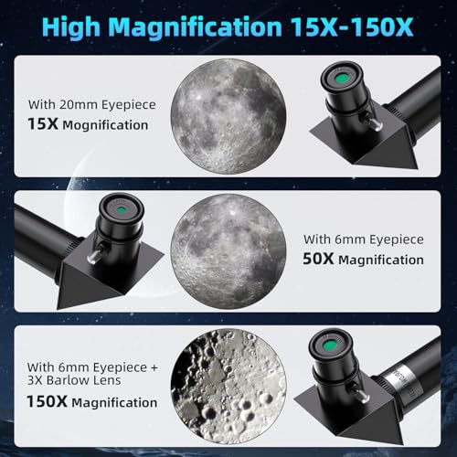 Telescopio portátil 70mm con trípode ajustable y adaptador para teléfono miniatura 3