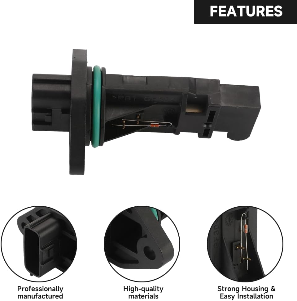 Mass Air Flow Sensor Meter Sensor MAF Sensor - Compatible for Nissan Sentra 1.8L AT Sedan 1.8 1.8S 2000-2003 for Nissan Sentra 2.0L AT Sedan SE 2000-2001 - Replace Part 22680-5M000