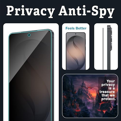 Image of FIRST MART Privacy Tempered Glass for Samsung Galaxy S26 Plus With Cable Guard & Installation Kit | Anti-Spy 9H Screen Protector, Edge-to-Edge, Case-Friendly | Black
