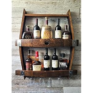 Barrels & Barn Wood Whiskey Wine Rack Liquor Cabinet