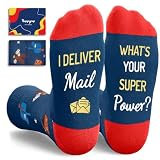 HAPPYPOP Mailman Gifts for Men Women - Socks for Mail Carrier Postman Mail Lady Postal Worker, Appreciation Thank You Gifts for Mailman
