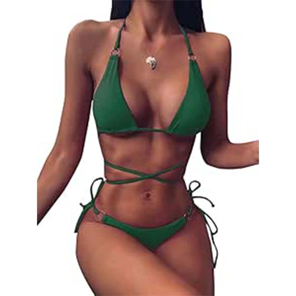JFYZLT Sexy Micro Bikinis Woman Criss Cross Swimwear Woman Swimsuit Summer String Thong Bikinis Set 2 Piece Bathing Suit Beachwear, S