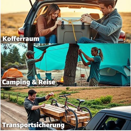 10x Allzweck Expander Mit Haken & Extra Starke Gepäckspanner Set für Camping & Auto & Fahrrad - Spanngurte & Spanngummi - Autozubehör