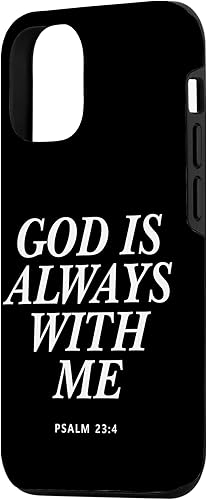 Miniatura 2 de iPhone 1212 Pro God is Always with Me Salmo 234 Funda cristiana con versículo de la Biblia