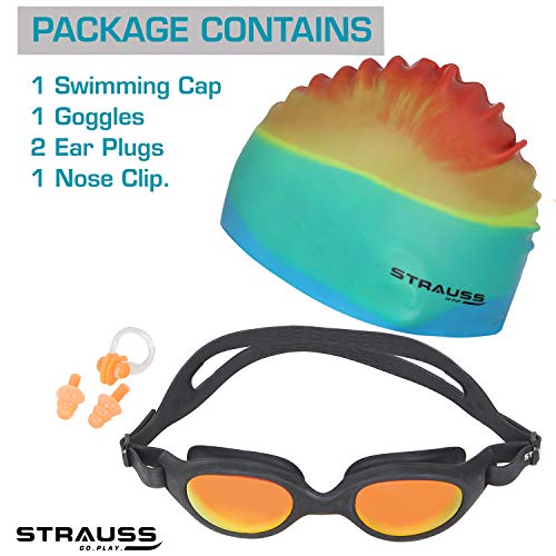 Image of STRAUSS Swimming Goggles Set, (Yellow) Swimming Goggles Set, (Grey)