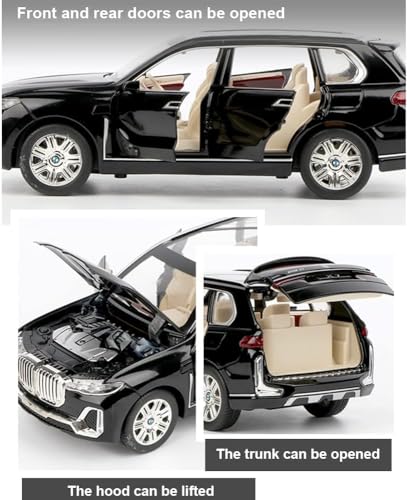 Image of DEOXY Bmw X7 Suv 1:32 Scale Model Car Exclusive Alloy Metal Pull Back Die-Cast Car Diecast Metal Pullback Toy Car With Openable Doors & Light Music Best Gifts Toys Kids, Black