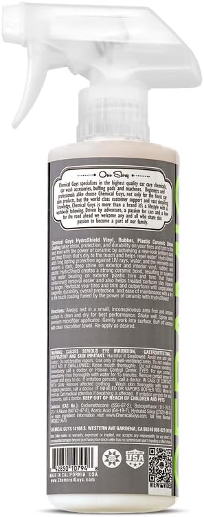 Chemical Guys HydroShield Vinyl, Rubber & Plastic Ceramic Shine Coating - Plastic Restorer for Interior & Exterior Trim, Tires & Trim - Restores Shine, Safe for Cars, Trucks & RVs, 16 fl oz - Image 2