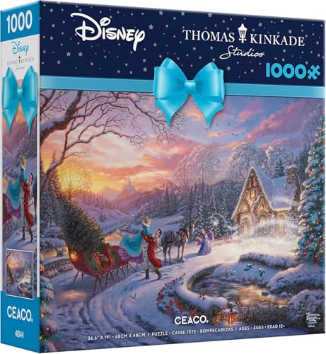 Ceaco - Thomas Kinkade - Disney - Holiday - Cinderella Bringing Home The Tree - 1000 Piece Jigsaw Puzzle
