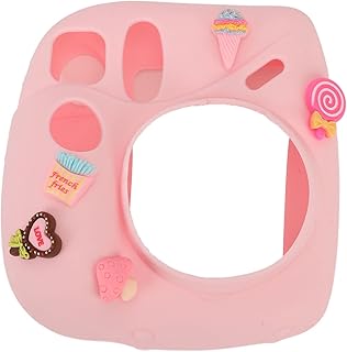 Capa para Instax Mini 7 Plus, Capa Protetora de Silicone Macio para Câmera Instantânea, Leve Com Alça de Ombro Removível, Acessórios DIY (Sobremesa Rosa)