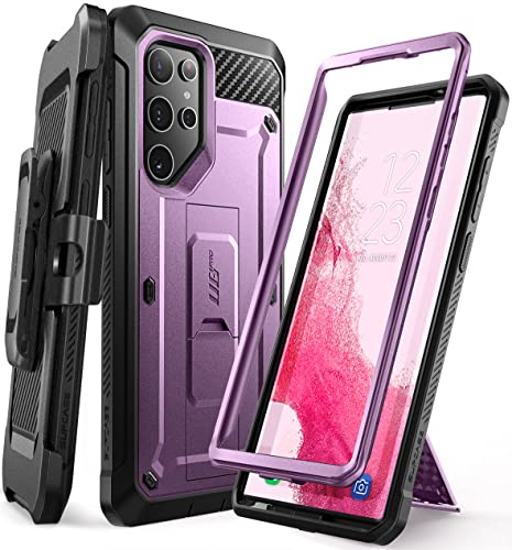 SUPCASE Unicorn Beetle Pro Series Case for Samsung Galaxy S22 Ultra 5G (2022 Release), Full-Body Dual Layer Rugged Belt-Clip & Kickstand Case Without Built-in Screen Protector (Violte)