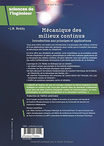 Mécanique des milieux continus: Introduction aux principes et applications