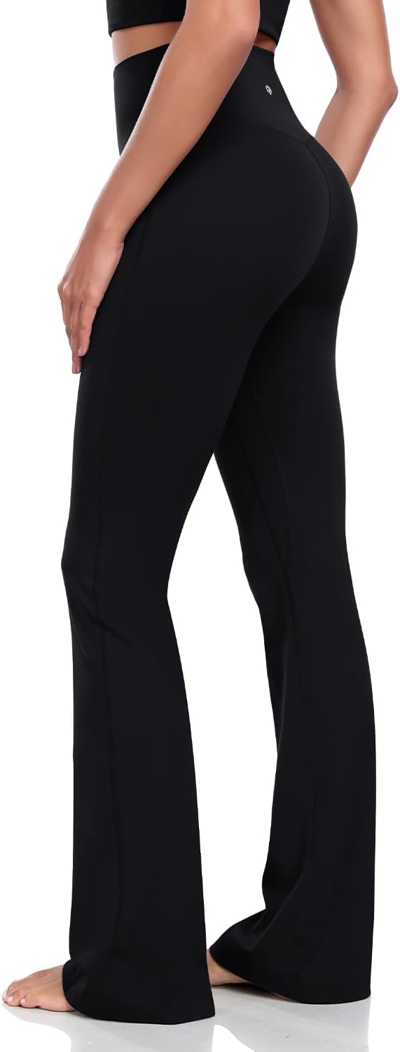HeyNuts Harmony Flare Leggings 29"/30.5"/32.5"/34.5", High Waisted Tummy Control Wide Leg Bootcut Yoga Pants Lounge Soft