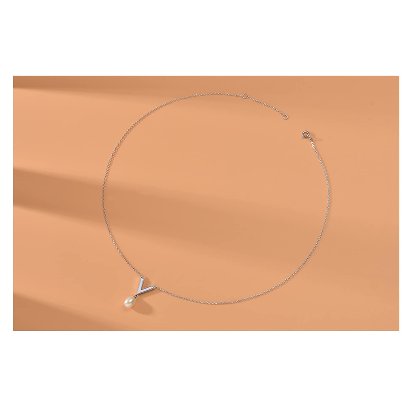 MOCHAMIK Accessori per Ragazze Gioielli/collane Collana s925 Catena con Ciondolo di Perle d'Acqua Dolce 6-7mm a Forma di Goccia Gioielli Femminili alla ciondoli da Donna Regalo di Compleanno