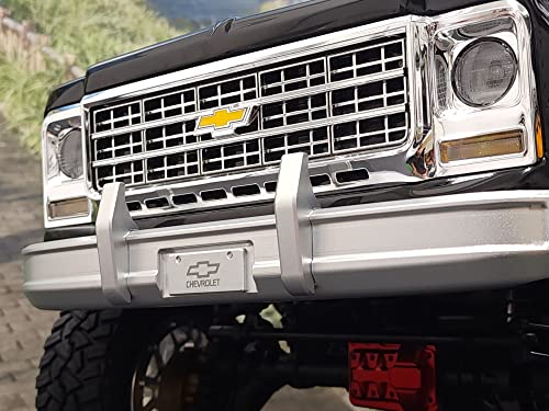H-TECH RC CNC Aluminum Front Bumper for Traxxas TRX4 K10 High Trail Crawler Accessories (Silver)