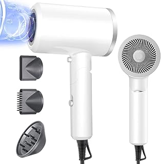 Sponsored Ad - Blow Dryer, Foldable Ionic Hair Dryer 1800w Fast Drying Professional Salon Negative Hairdryer Blowdryer 3 H...