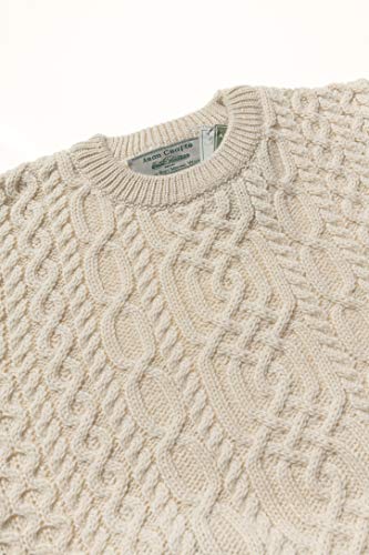 Aran Crafts Men's Cable Knitted Crew Neck Sweater (100% Super Soft Merino Wool)3