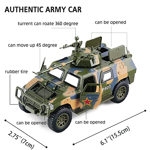 Corper Toys WL-B-HM-GREEN Military Toys Truck Army Fighter Tank Armored Off Road Vehicle Pull Back Army Toy Car thumb #2