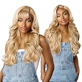 Sensationnel Butta lace 90sbangs wigs - unit 902 glueless wide deep part synthetic preplucked hairline (1B OFFBLACK)