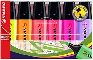 Highlighter - STABILO BOSS ORIGINAL & Pastel - Wallet of 6 - Assorted Colours