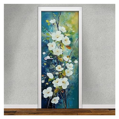 Papier peint à fleurs pour masquer les imperfections des murs de garage