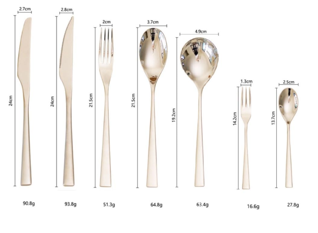 Zestaw srebrnych sztućców, zestaw sztućców ze stali nierdzewnej z lustrem, nóż restauracyjny, widelec, łyżka, łyżka do zupy (srebrny, 70 sztuk na 10)